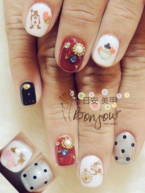 愛麗絲風格光療指甲 - 台北東區美甲:日安美甲 Bonjour Nail Salon