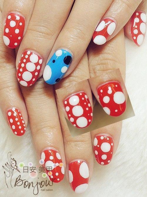 草間彌生點點風光療指甲 - 台北東區美甲:日安美甲 Bonjour Nail Salon