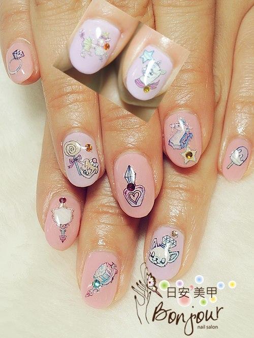 繪子貓系列光療指甲 - 台北東區美甲:日安美甲 Bonjour Nail Salon