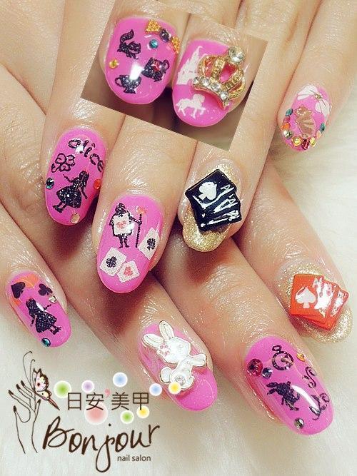 桃色愛麗絲風光療指甲 - 台北東區美甲:日安美甲 Bonjour Nail Salon