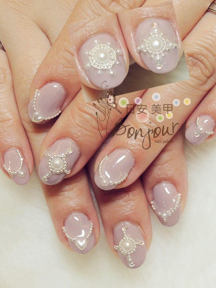 珍珠風光療指甲 - 台北東區美甲:日安美甲 Bonjour Nail Salon