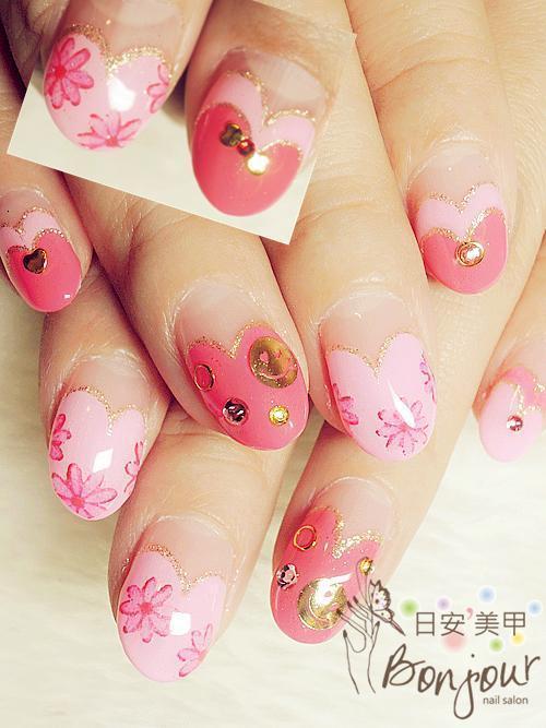 甜蜜愛心款光療指甲 (3) - 台北東區美甲:日安美甲 Bonjour Nail Salon