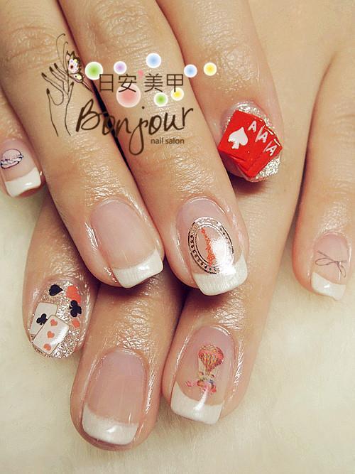 愛麗絲風法式光療指甲 - 台北東區美甲:日安美甲 Bonjour Nail Salon