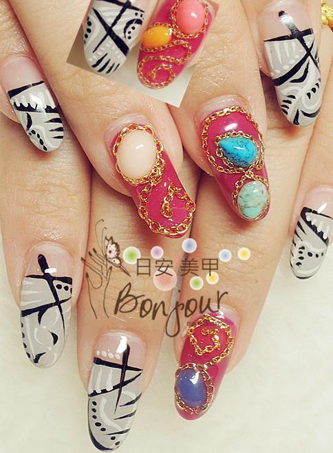 蛇形吉祥光療指甲 - 台北東區美甲:日安美甲 Bonjour Nail Salon