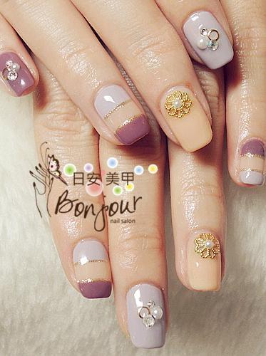 三色平法風光療指甲 - 台北東區美甲:日安美甲 Bonjour Nail Salon