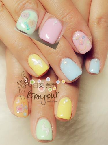 水彩暈染風光療指甲 - 台北東區美甲:日安美甲 Bonjour Nail Salon