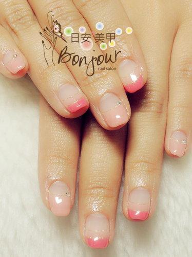 台北東區美甲 日安美甲:雙色法式甜心風光療指甲 Bonjour Nail Salon