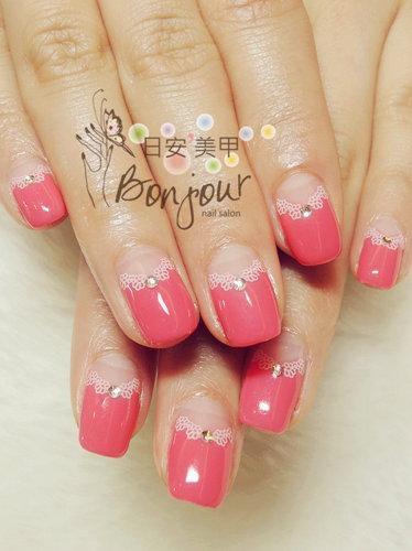 台北東區美甲 日安美甲:V型法式光療指甲 Bonjour Nail Salon
