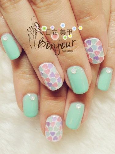 台北東區美甲 日安美甲:滿滿愛心風光療指甲 Bonjour Nail Salon