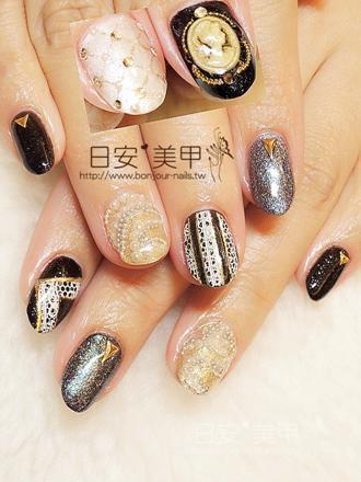 台北東區美甲 日安美甲:優雅宮廷風格光療指甲 Bonjour Nail Salon