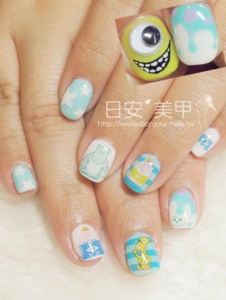 台北東區美甲 日安美甲:怪獸電力公司光療指甲 Bonjour Nail Salon