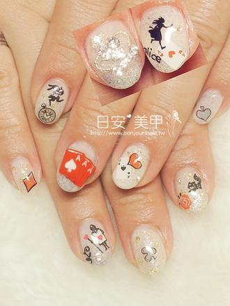 台北東區美甲 日安美甲:愛麗絲風格光療指甲 Bonjour Nail Salon