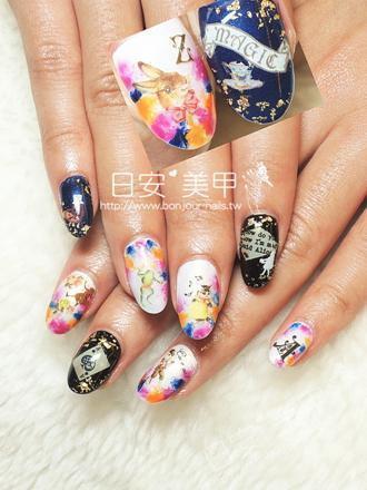 台北東區美甲 日安美甲:優雅之魔法動物party光療指甲 Bonjour Nail Salon