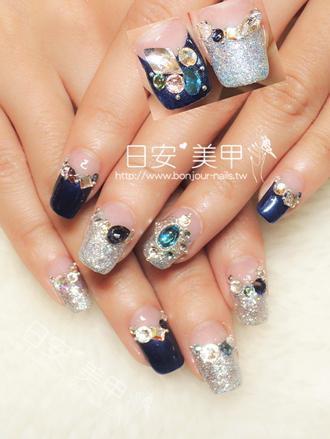 台北東區美甲 日安美甲:華之寶石風格光療指甲 Bonjour Nail Salon