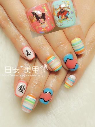 台北東區美甲 日安美甲:馬年新春發光療指甲 Bonjour Nail Salon