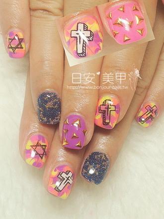 台北東區美甲 日安美甲:多彩塗鴉魚子漿光療指甲 Bonjour Nail Salon