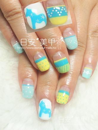 台北東區美甲 日安美甲:可愛冬季小馬光療指甲 Bonjour Nail Salon