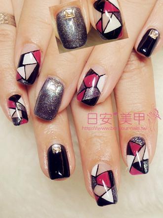 台北東區美甲 日安美甲:多色鏡面款光療指甲 Bonjour Nail Salon