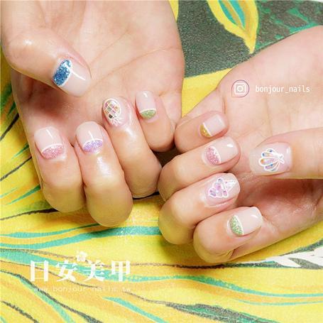 東區美甲.日安美甲 多色夏日反法璀璨