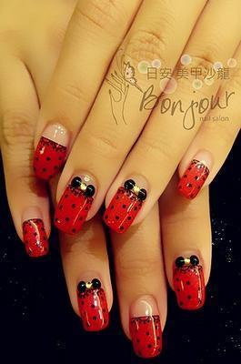 草莓甜心風光療指甲 - 台北東區指甲彩繪:日安美甲 Bonjour Nail Salon