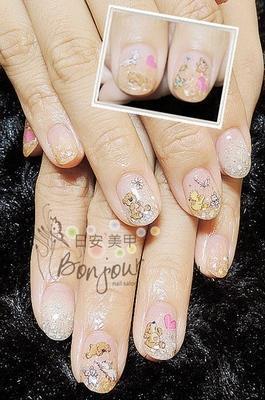 梨花熊童趣風光療指甲 - 台北東區指甲彩繪:日安美甲 Bonjour Nail Salon