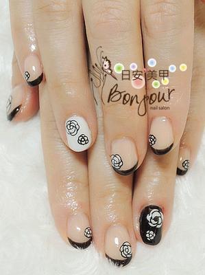 粉色系反法式光療指甲 - 台北東區指甲彩繪:日安美甲 Bonjour Nail Salon