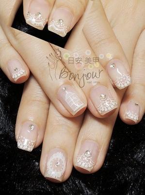 裸色剪影風格光療指甲 - 台北東區美甲指甲彩繪:日安美甲 Bonjour Nail Salon