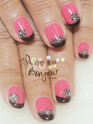 黑桃色香香風光療指甲 - 台北東區美甲:日安美甲 Bonjour Nail Salon