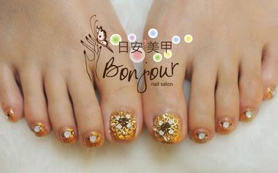 GOLDEN EYE 金黃系光療指甲 - 台北東區美甲:日安美甲 Bonjour Nail Salon