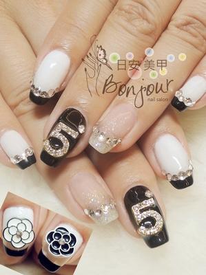 香奈兒風情光療指甲 - 台北東區美甲:日安美甲 Bonjour Nail Salon