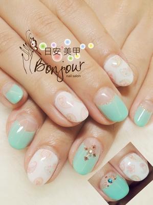 變形蟲款法式光療指甲 - 台北東區美甲指甲彩繪:日安美甲 Bonjour Nail Salon