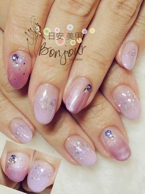 紫色系漸層光療指甲 - 台北東區美甲指甲彩繪:日安美甲 Bonjour Nail Salon