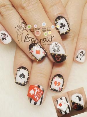 愛麗絲夢遊仙境光療指甲 - 台北東區美甲指甲彩繪:日安美甲 Bonjour Nail Salon