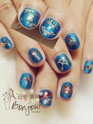 中古世紀騎士風光療指甲 - 台北東區美甲指甲彩繪:日安美甲 Bonjour Nail Salon