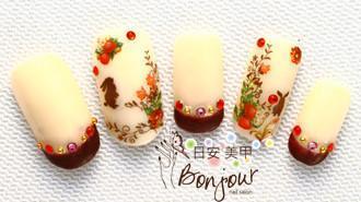 叢林小白兔光療指甲:台北東區美甲彩繪店-Bonjour Nails