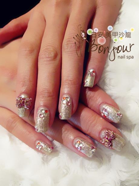 紫金貴氣風格光療指甲:台北東區美甲彩繪店-Bonjour Nails