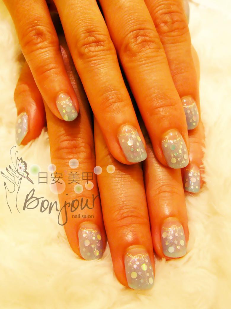 海洋亮片風光療指甲:台北東區美甲彩繪店-Bonjour Nails