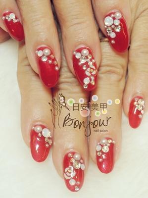 婚禮新娘造型款光療指甲9 - 台北東區美甲指甲彩繪:日安美甲 Bonjour Nail Salon