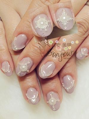 婚禮新娘造型款光療指甲11 - 台北東區美甲指甲彩繪:日安美甲 Bonjour Nail Salon
